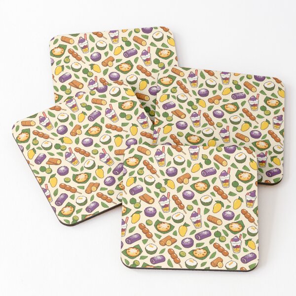 Item preview, Filipino Snack Pattern | Ube, Halo Halo, Turon, Bibingka and Banana Cue Merienda designed and sold by StickyGuys.