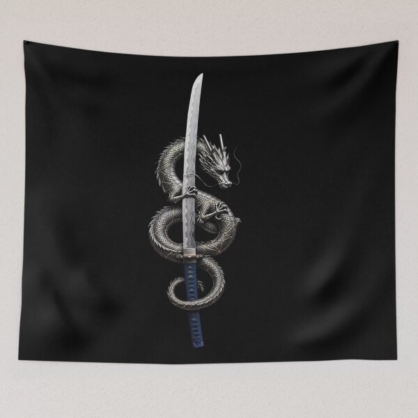Item preview, Japanese Dragon Katana Ronin Streetwear Design designed and sold by  One City Two Children Studio.