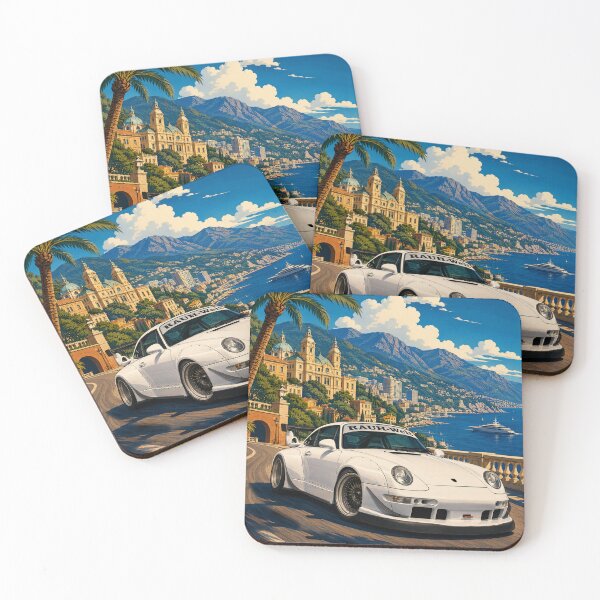 Item preview, Monte Carlo Monaco Vintage Travel White Sports Car designed and sold by OUTLAWND.