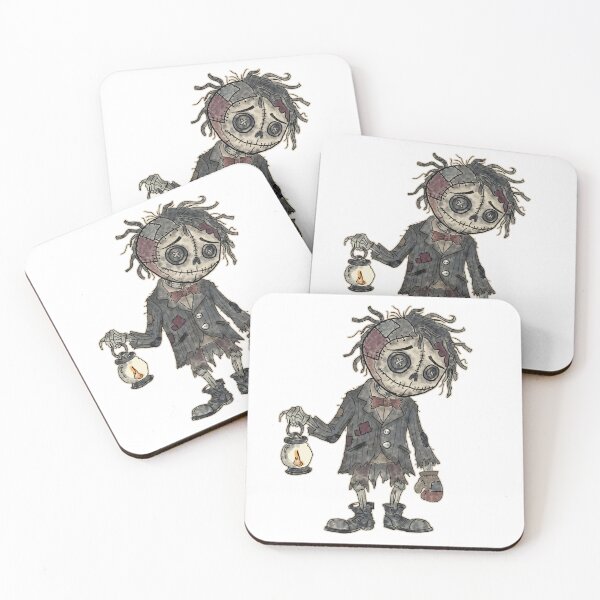 Item preview, Creepy Cute Stitched Scarecrow Boy with Lantern Illustration designed and sold by Potattoo.