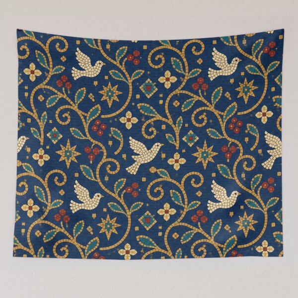 Item preview, Ravenna Mosaic Pattern | Byzantine Gold Doves, Vines and Stars Seamless Repeat designed and sold by StickyGuys.