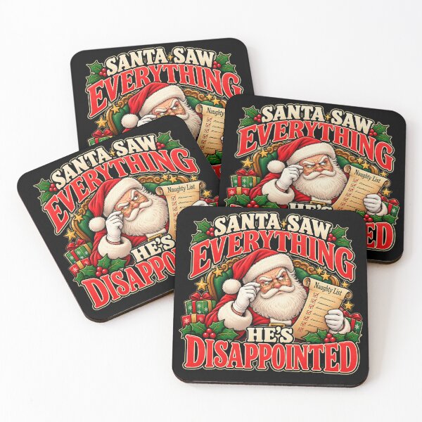 Item preview, Santa Saw Everything He's Disappointed – Funny Sarcastic Christmas Santa designed and sold by DesignsDominus.