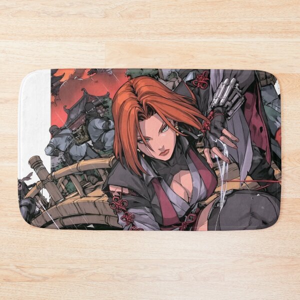 Item preview, Red Haired Ninja Assassin – Female Shinobi Warrior Japanese Anime Art designed and sold by Dyan4.