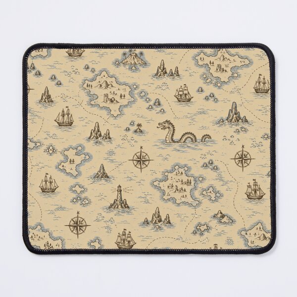 Item preview, Nautical Chart Pattern | Vintage Sea Map with Compass Roses and Sailing Ships designed and sold by StickyGuys.