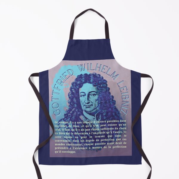 Item preview, Gottfried Wilhelm Leibniz quote: Or, comme il y a une infinité d'univers possibles dans les idées de Dieu, et qu'il n'en peut exister qu'un seul, designed and sold by artbleed.