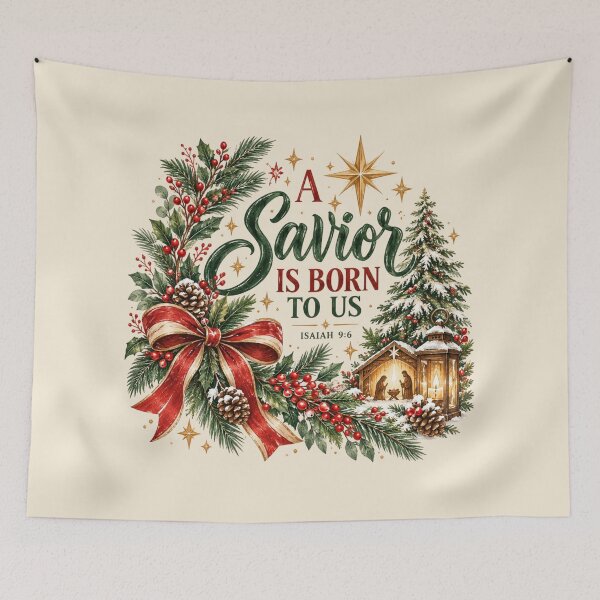 Item preview, A Savior Is Born Isaiah 9:6, Christian Christmas Faith Quote, Cute Coquette Bow Nativity, Baby Jesus Birth, Religious Holiday Aesthetic designed and sold by Cchotlan.