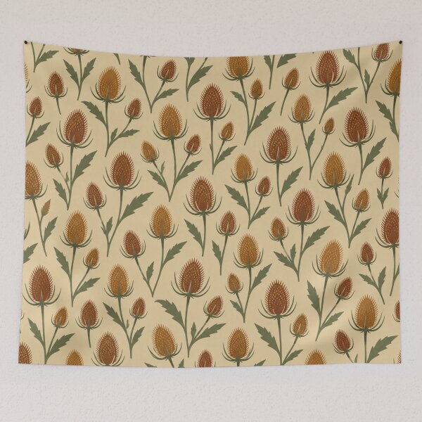 Item preview, Teasel Pattern | Autumn Seedheads Botanical Scatter in Ochre and Rust designed and sold by StickyGuys.