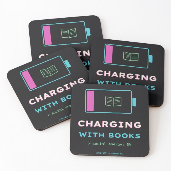 Item preview, Charging With Books - Introvert Battery Book Lover designed and sold by HYPE-NET.