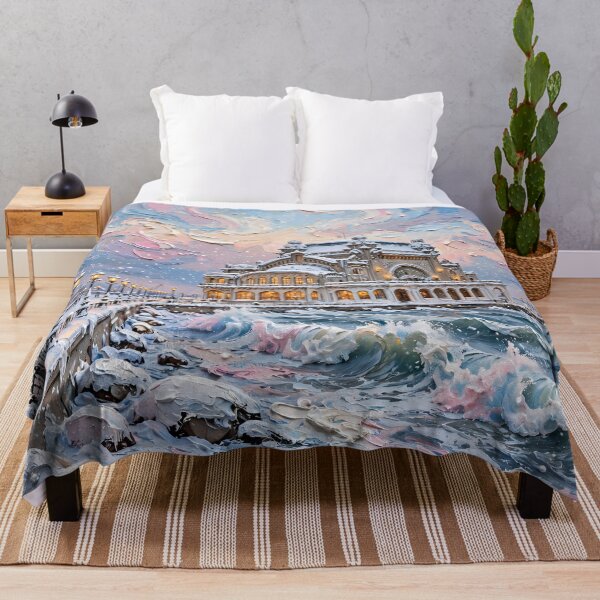 Item preview, Cozy Christmas Casino Constanta | Winter Wonderland Impasto Art designed and sold by doinitzart.