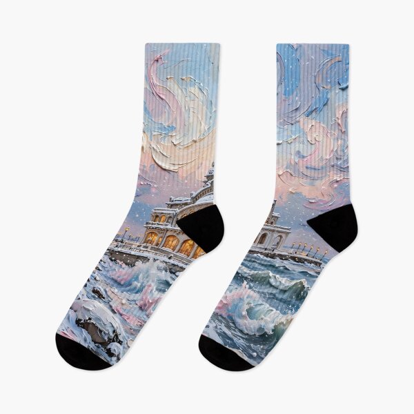 Item preview, Cozy Christmas Casino Constanta | Winter Wonderland Impasto Art designed and sold by doinitzart.