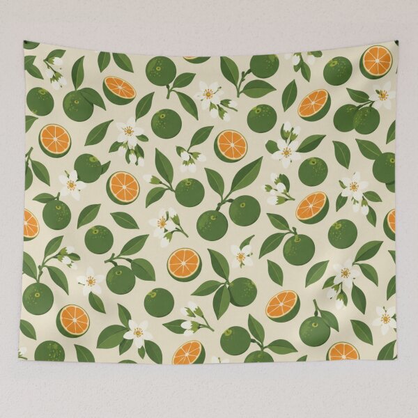 Item preview, Calamansi Pattern | Filipino Citrus Fruit and Blossoms Botanical Scatter designed and sold by StickyGuys.