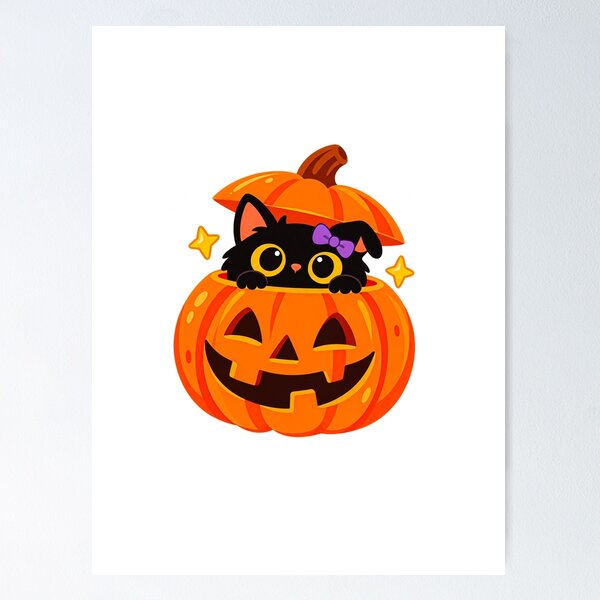 Item preview, Cute Black Cat Pumpkin Halloween  designed and sold by oganespegenh.