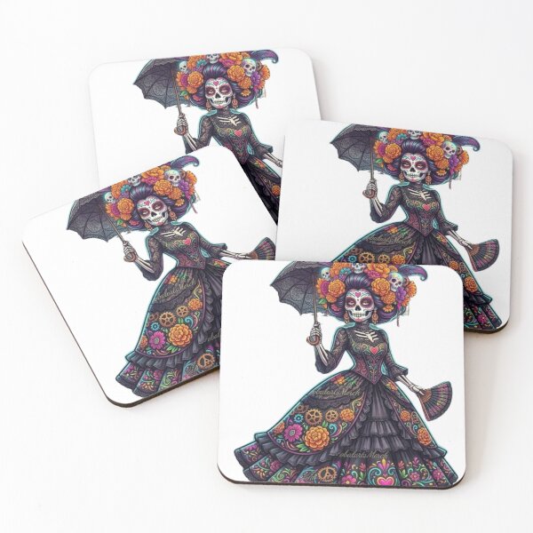 Item preview, Steampunk La Catrina - Elegant Dia de los Muertos Mexican Skeleton designed and sold by obalartsMerch.