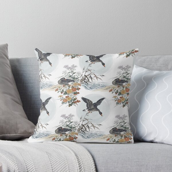 Item preview, Vintage Japanese Wild Geese and Autumn Chrysanthemums designed and sold by ArtfulAlchemy1.
