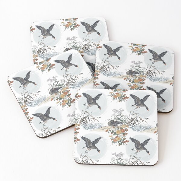 Item preview, Vintage Japanese Wild Geese and Autumn Chrysanthemums designed and sold by ArtfulAlchemy1.
