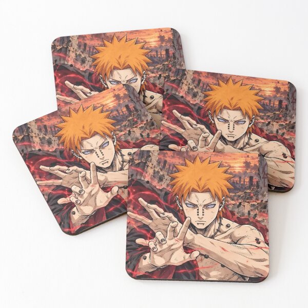 Item preview, Orange-Haired Anime Villain in Akatsuki Cloak – Dark Shinobi Battle Art designed and sold by Dyan4.