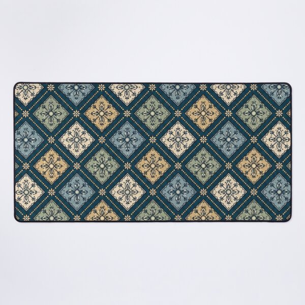 Item preview, Vintage Blue And Gold Tile Pattern designed and sold by LakLuxe studio .