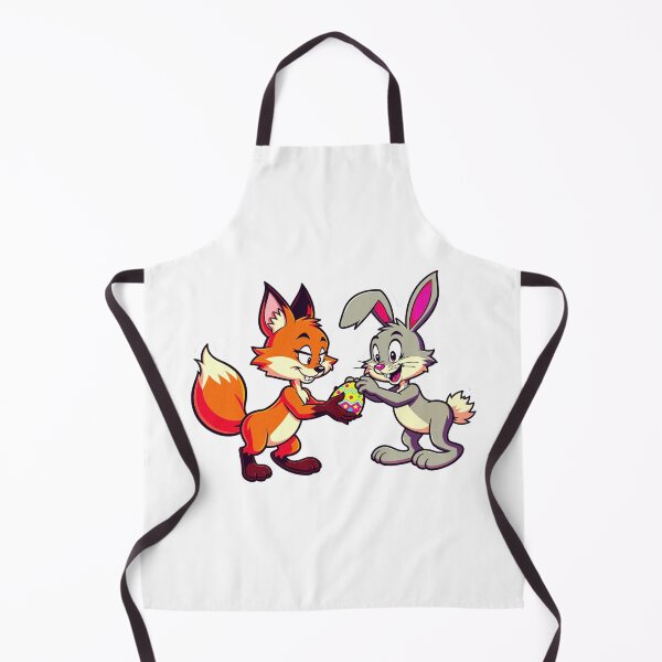 Item preview, Scribe Retro Fox and Bunny with Easter Egg - 80s Cartoon designed and sold by FlashbackToons.