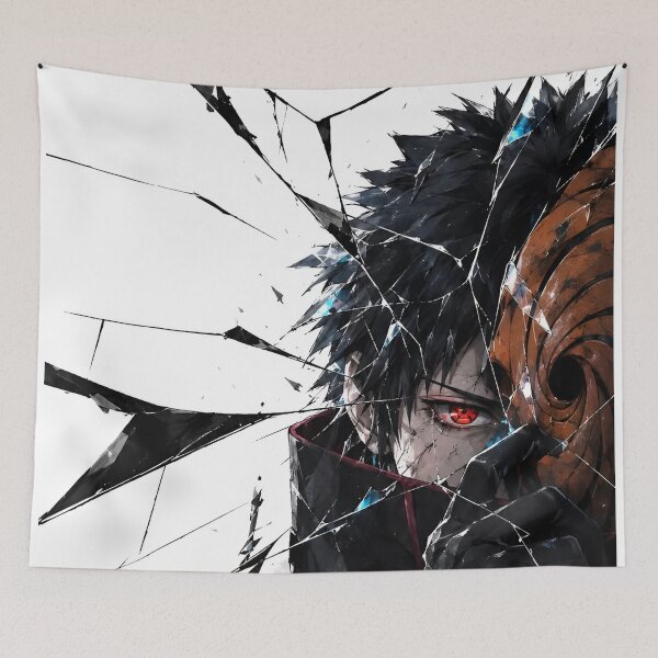 Item preview, Obito | Dark Masked Anime Ninja – Red Eye Shattered Glass Warrior Art designed and sold by Dyan4.