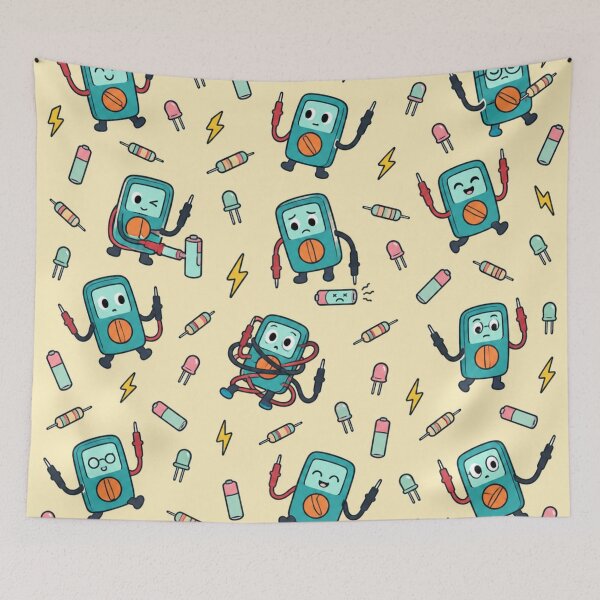 Item preview, Multimeter Funny Pattern | Cute Multimeters Poking Batteries, Tangling Probes and Judging Resistors designed and sold by DebugLab.