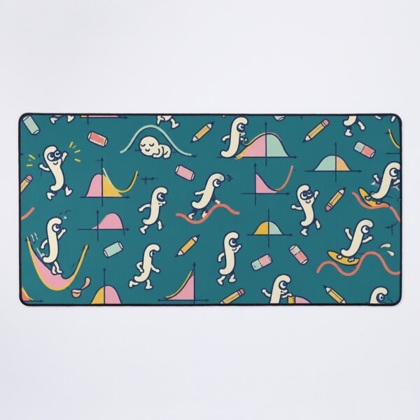 Item preview, Integral Calculus Funny Math Pattern | Cute Integral Signs Surfing Sine Waves and Napping Under Curves designed and sold by DebugLab.