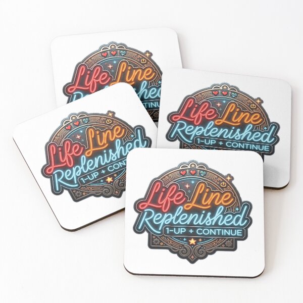 Item preview, Cyber Retro Life Line Replenished 1-UP Gaming Badge Sticker designed and sold by RetroPixel.Vibe.