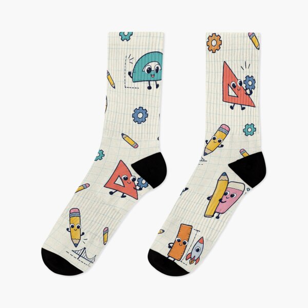 Item preview, Graph Paper Engineer Pattern | Cute Pencils, Compasses and Protractors Sketching Bridges and Rockets designed and sold by DebugLab.