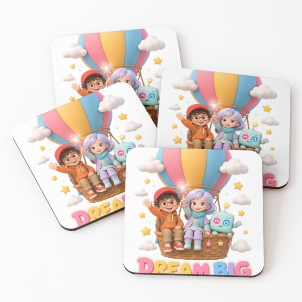 Item preview, Dream Big Hot Air Balloon Cute Cartoon Friends designed and sold by FlexLumiTikbo.