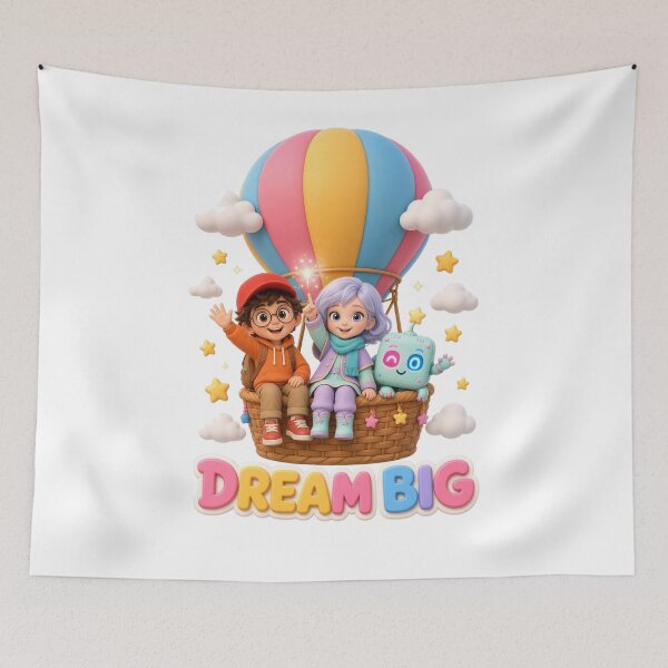 Item preview, Dream Big Hot Air Balloon Cute Cartoon Friends designed and sold by FlexLumiTikbo.