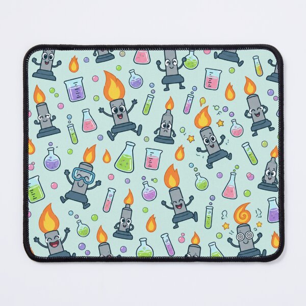 Item preview, Bunsen Burner Chemistry Pattern | Cute Lab Burners with Flame Hair, Bubbling Flasks and Test Tubes designed and sold by DebugLab.