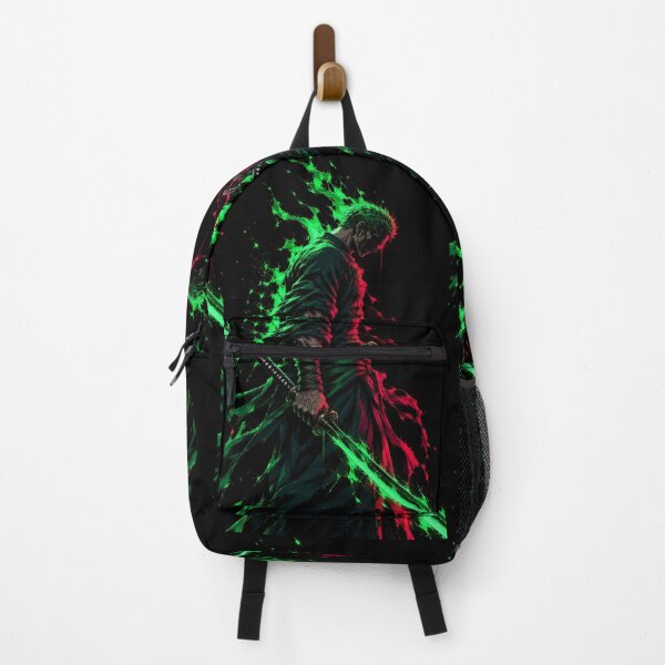 Item preview, Zoro | Neon Shadow Samurai Green and Crimson Sword Warrior Art designed and sold by Dyan4.