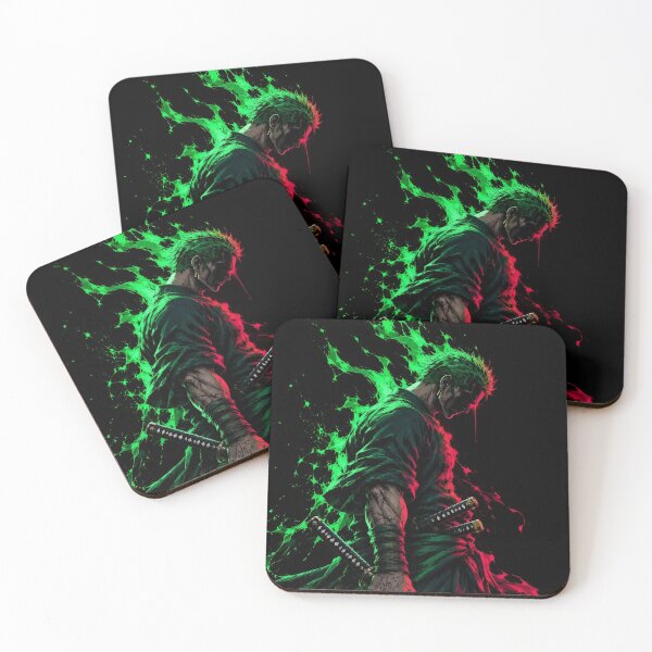 Item preview, Zoro | Neon Shadow Samurai Green and Crimson Sword Warrior Art designed and sold by Dyan4.