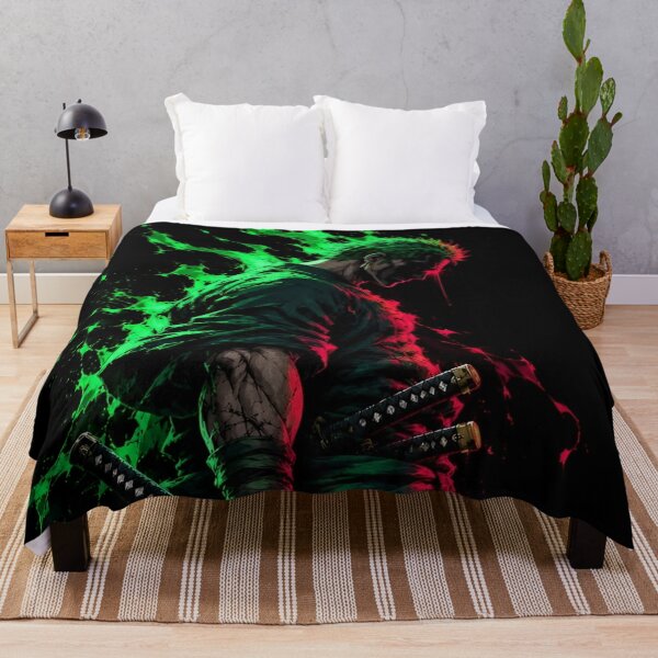 Item preview, Zoro | Neon Shadow Samurai Green and Crimson Sword Warrior Art designed and sold by Dyan4.