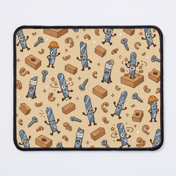 Item preview, Drill Bit Funny Pattern | Cute Twist Drill Bits Boring Holes, Spinning Dizzy and Wearing Hard Hats designed and sold by DebugLab.