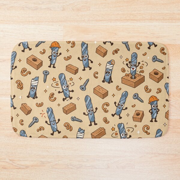Item preview, Drill Bit Funny Pattern | Cute Twist Drill Bits Boring Holes, Spinning Dizzy and Wearing Hard Hats designed and sold by DebugLab.