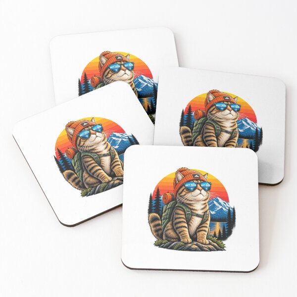 Item preview, Adventure Cat Hiking in the Mountains designed and sold by RobertArt08.