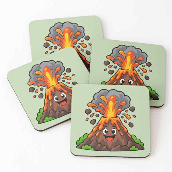 Item preview, Happy Erupting Volcano Cute Cartoon for Kids Science Lovers designed and sold by Alaa-love-art.