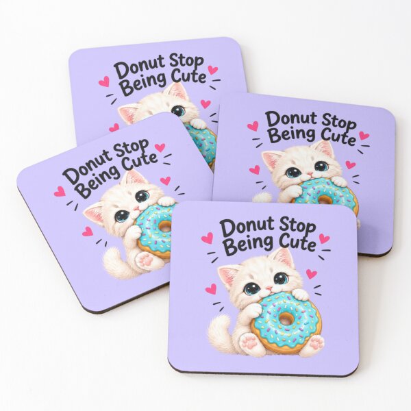 Item preview, Donut Stop Being Cute Kawaii White Kitten designed and sold by MushArtist.