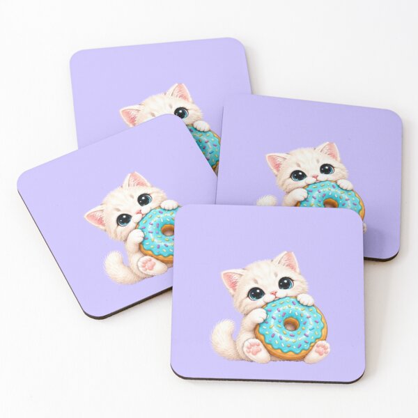 Item preview, Donut Stop Being Cute Kawaii White Kitten designed and sold by MushArtist.