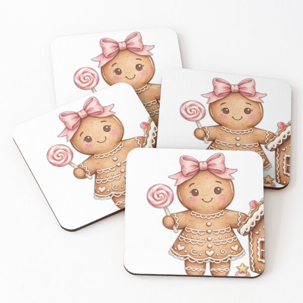 Item preview, Coquette Gingerbread Cookie girl with Pink Bow and Lollipop  designed and sold by Foriart.