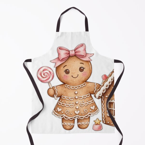 Item preview, Coquette Gingerbread Cookie girl with Pink Bow and Lollipop  designed and sold by Foriart.