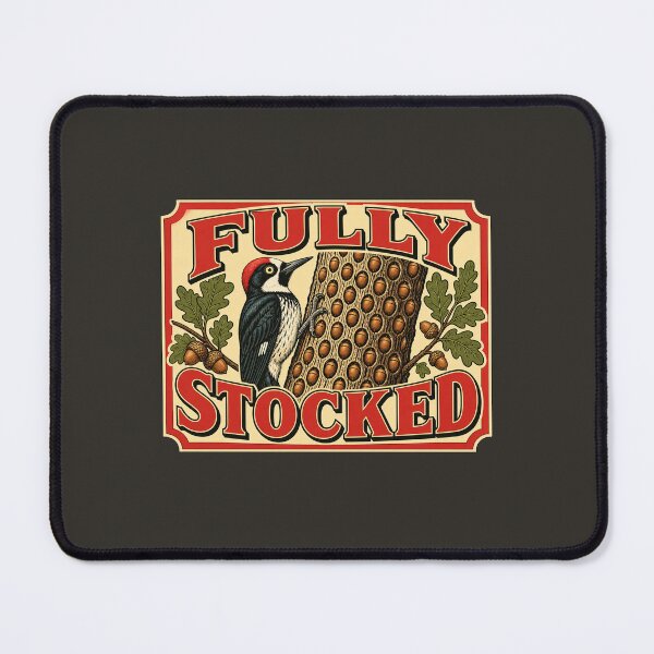 Item preview, Acorn Woodpecker Granary Tree Fully Stocked Vintage Pantry Label designed and sold by shifumart.