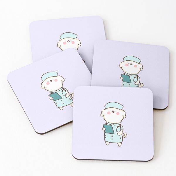 Item preview, Maltese Dog Nurse Holding Medical Record designed and sold by Chunu Doodles.