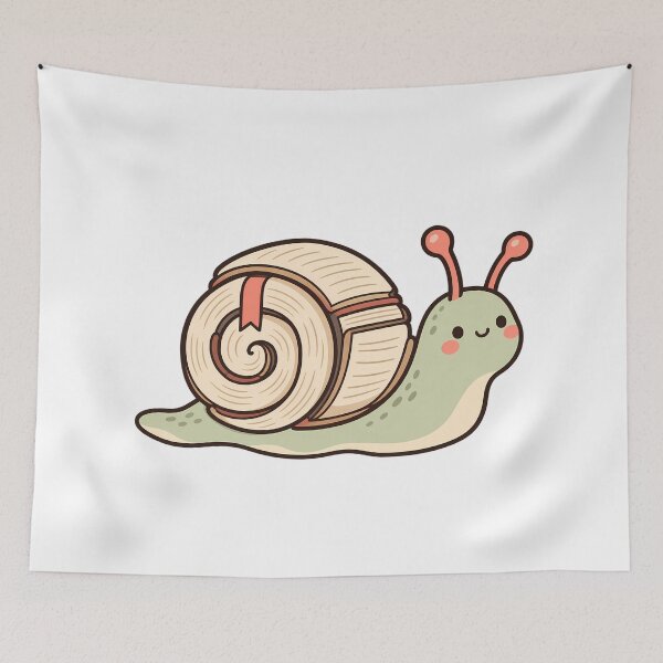 Item preview, Snail Illustration designed and sold by WhimsyPeachCo.
