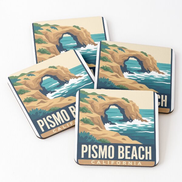 Item preview, Pismo Beach California Shell Beach Arch Ribbon Badge Sticker designed and sold by DetourDgn.