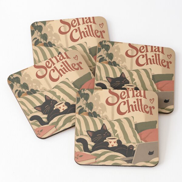 Item preview, Serial Chiller Cozy Black Cat designed and sold by SaucyWallStudio.