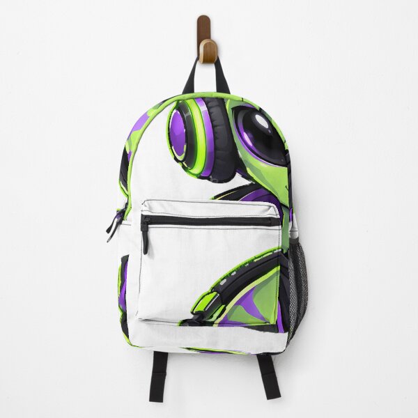 Item preview, Green Alien with Headphones Neon Music Art designed and sold by T0LD Studio.