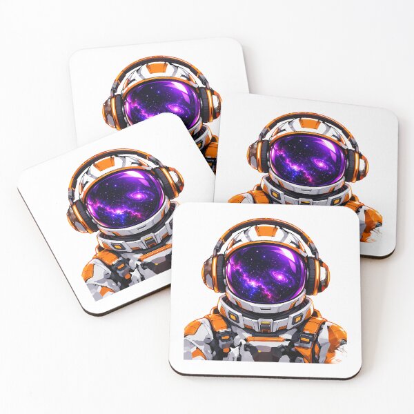 Item preview, Astronaut with Headphones Galaxy Visor Neon Music Art designed and sold by T0LD Studio.