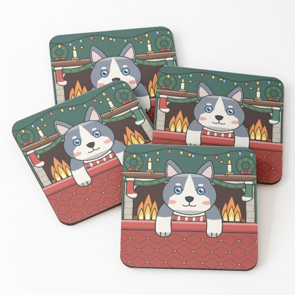 Item preview, Husky Puppy by the Fireplace designed and sold by MHVectorArt.