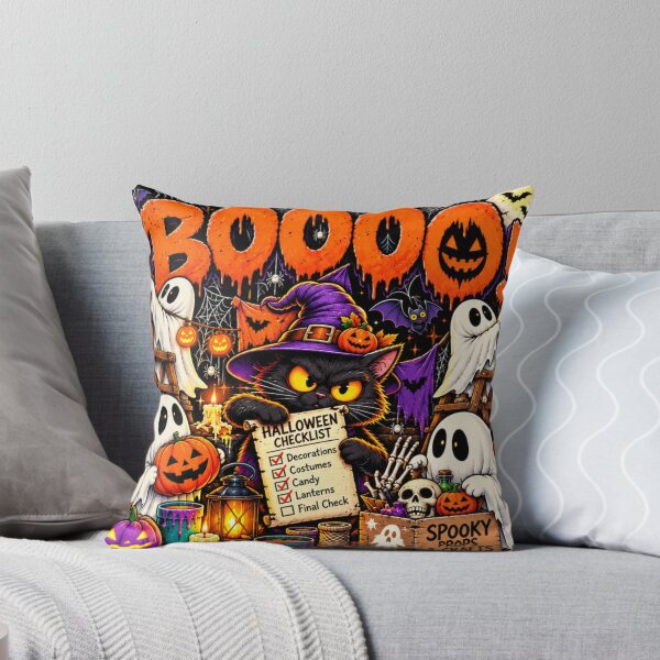 Item preview, All Set to Boooo Halloween Ghosts Black Cat Witch designed and sold by Mindworx21.